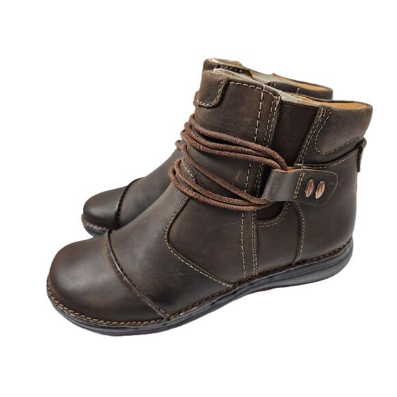 Clarks Un Loop Up Side-Zip Boots – Women’s Size 6.5, Dark Brown Leather - Picture 1 of 14
